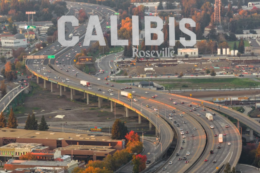 Roseville California regional roads and cannabis delivery service area